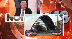 El alcalde de la ciudad de Miami, Tomás Regalado, durante la entrevista en Mira TV para hablar del "Ultra Music Festival"