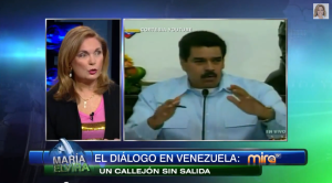 Gisela Parra, secretaria de la MUD en Florida, durante su participación en María Elvira para hablar de la situación en Venezuela.