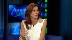 La periodista española, Lucía Riaño, en su intervención en "María Elvira"