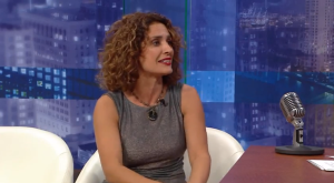 La actriz, Paulina Gálvez, durante la entrevista con Alexis Valdés