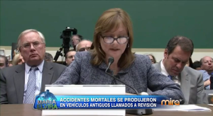Mary Barra, directora general de General Motors, durante su comparecencia.