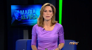 María Elvira Salazar durante la emisión de su programa en Mira TV
