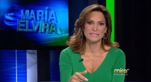 María Elvira Salazar durante la emisión de su programa en Mira TV.
