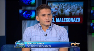Eliecer Ávila, cubano opositor, durante su intervención en "María Elvira".