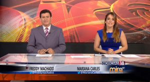 Freddy Machado y Mariana Carlés presentan "Noticias 18"