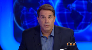 Rick Sánchez durante la emisión de su programa en Mira TV.