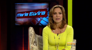 María Elvira Salazar durante la emisión de su programa en Mira TV.