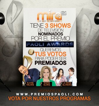 Tres shows de Mira TV están nominados para los Premios Paoli 2014