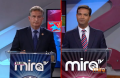 Joe Garcia (derecha) y Carlos Curbelo (izquierda) durante el debate en "Prohibido Callarse" de Mira TV.