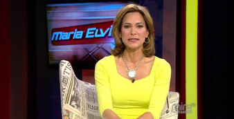 María Elvira Salazar durante la emisión de su programa en Mira TV.