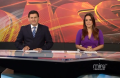 Freddy Machado y Mariana Carlés durante la emisión de "Noticias 18" en Mira TV.