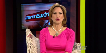 María Elvira Salazar durante la emisión de su programa en Mira TV.